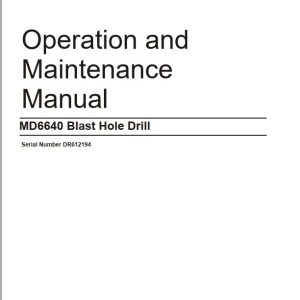 CAT Blast Hole Drill MD6640 Operation and Maintenance Manual BI012705