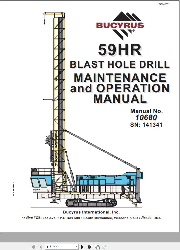 CAT Blast Hole Drill MD6750 59HR Electric Operation and Maintenance Manual BI624057
