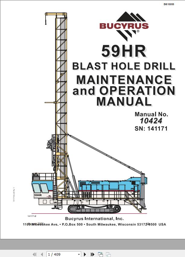CAT Blast Hole Drill MD6750 59HR Operation and Maintenance Manual BI616958