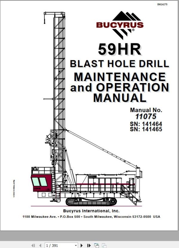 CAT Blast Hole Drill MD6750 59HR Operation and Maintenance Manual BI624275