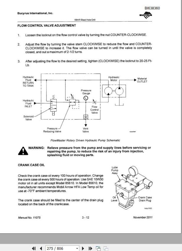 CAT Blast Hole Drill MD6750 59HR Operation and Maintenance Manual BI638360 1