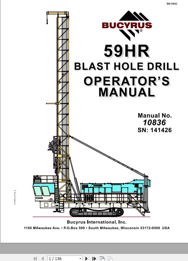 CAT Blast Hole Drill MD6750 59HR Operator Manual BI619852