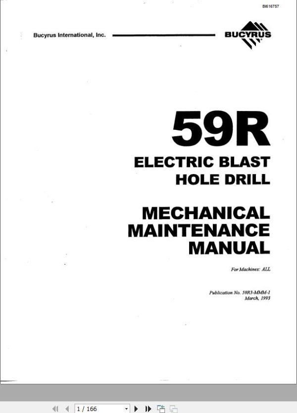 CAT Electric Blast Hole Drill 59R Mechanical Maintenance Manual BI616757
