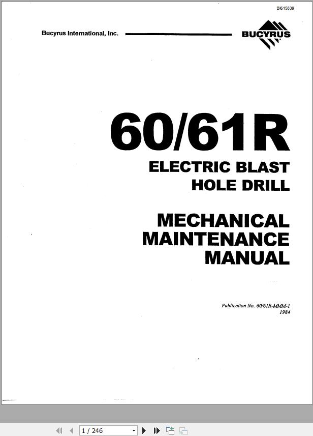 CAT Electric Blast Hole Drill 60 61R Mechanical Maintenance Manual BI615839