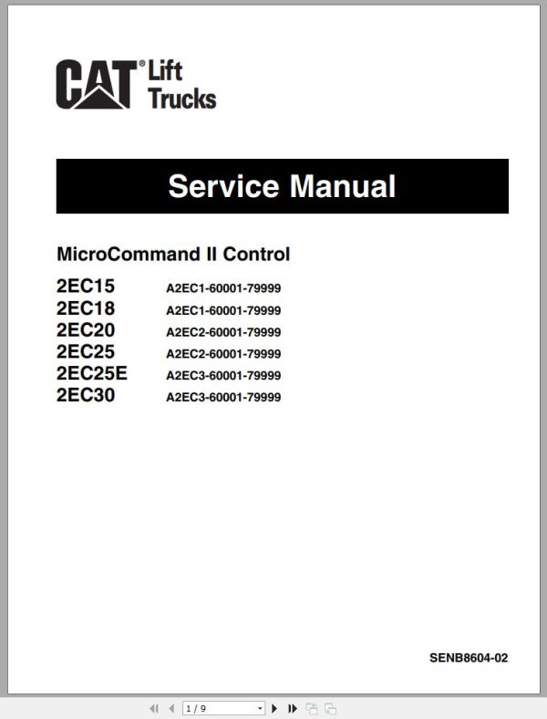 CAT Forklift 2EC15 Service Manual