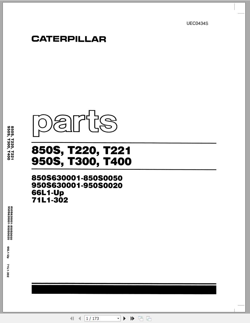 CAT Forklift 850S Spare Parts Manual