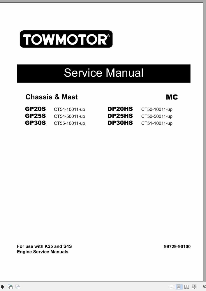 CAT Forklift DP25HS Service Operation Maintenance Manual