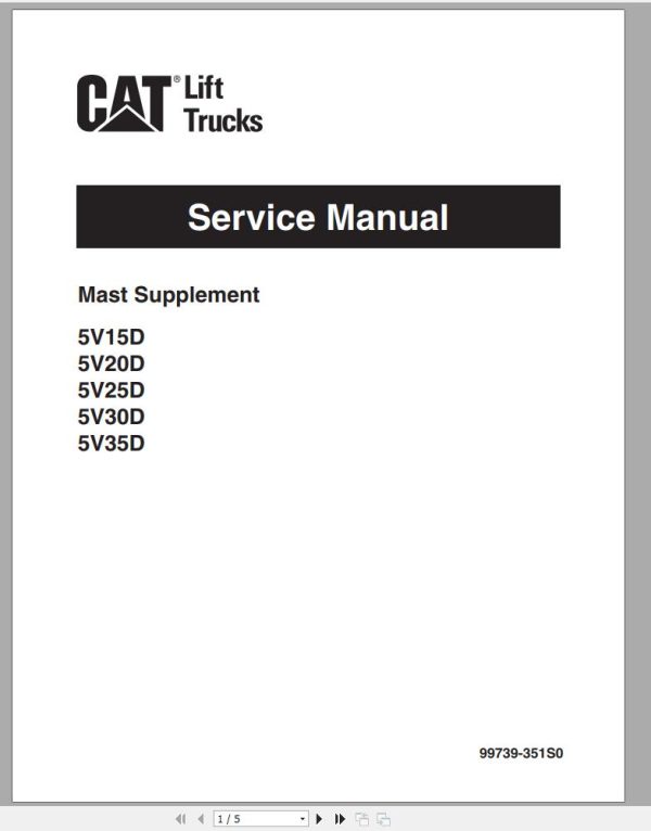 CAT Forklift DP25NT Schematic Service Manual 1