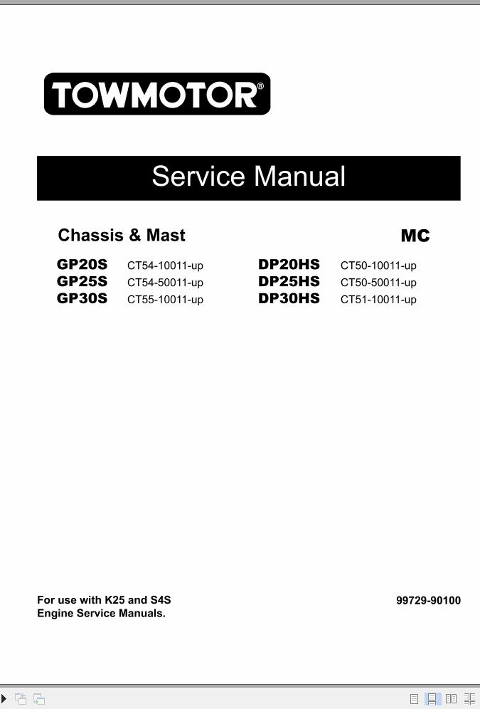 CAT Forklift DP30HS Service Operation Maintenance Manual