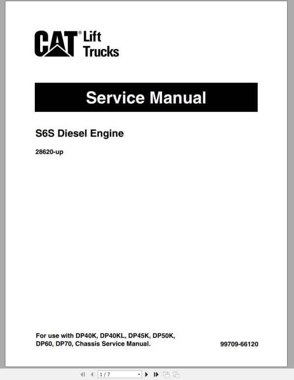 CAT Forklift DP40K Schematic Service Operation Maintenance Manual 1