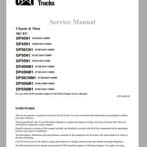 CAT Forklift DP40NM1 Schematic Service Operation Maintenance Manual 1