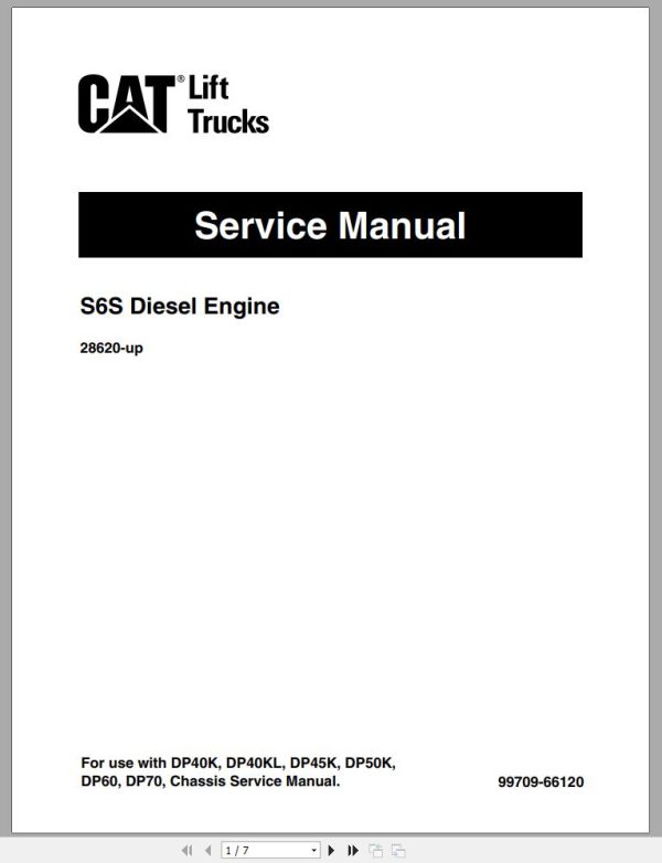 CAT Forklift DP45K Schematic Service Operation Maintenance Manual 1