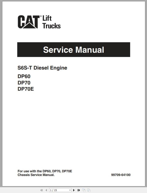 CAT Forklift DP70 Service Manual 1