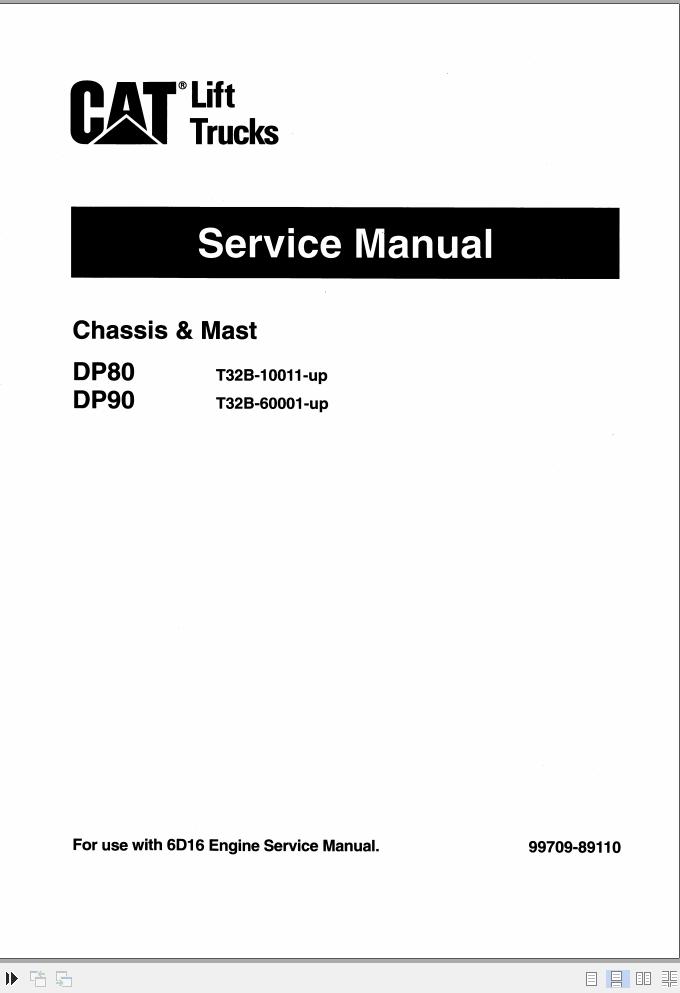CAT Forklift DP90 Service Operation Maintenance Manual
