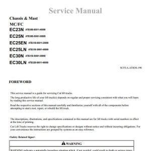 CAT Forklift EC23N Schematic Service Operation Maintenance Manual