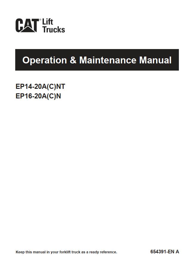 CAT Forklift EP14ANT Service Operation Maintenance Manual