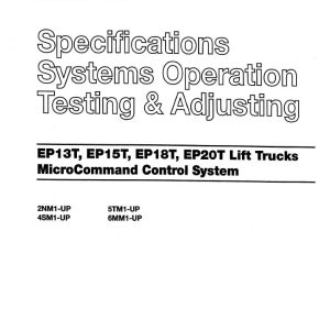 CAT Forklift EP15T Service Manual