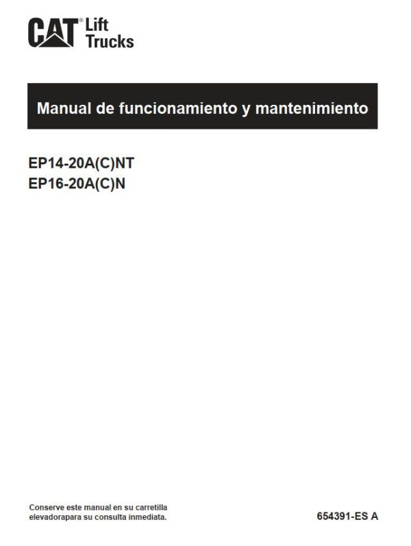 CAT Forklift EP16ACN Service Operation Maintenance Manual 2