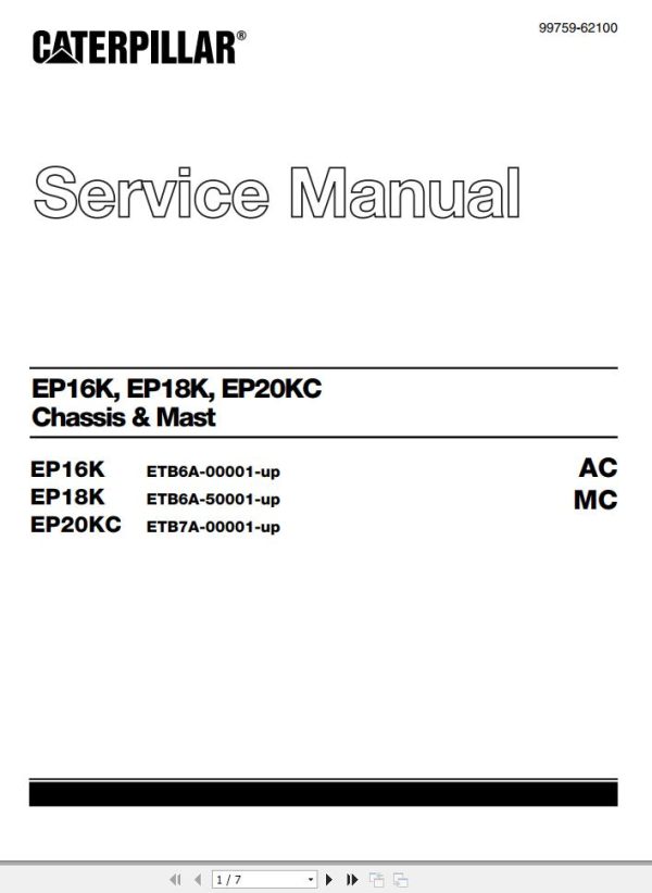 CAT Forklift EP16K Service Manual
