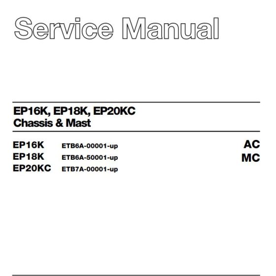 CAT Forklift EP18KT Service Manual
