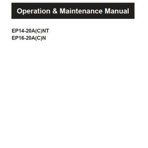 CAT Forklift EP20ANT Service Operation Maintenance Manual