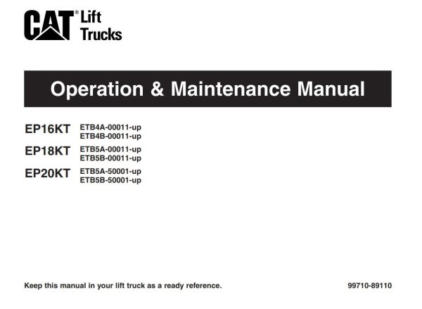 CAT Forklift EP20KT Schematic Service Manual 1