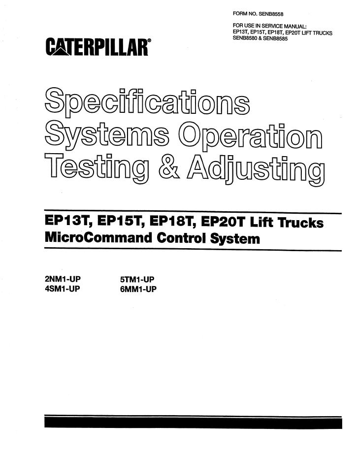 CAT Forklift EP20T Service Manual