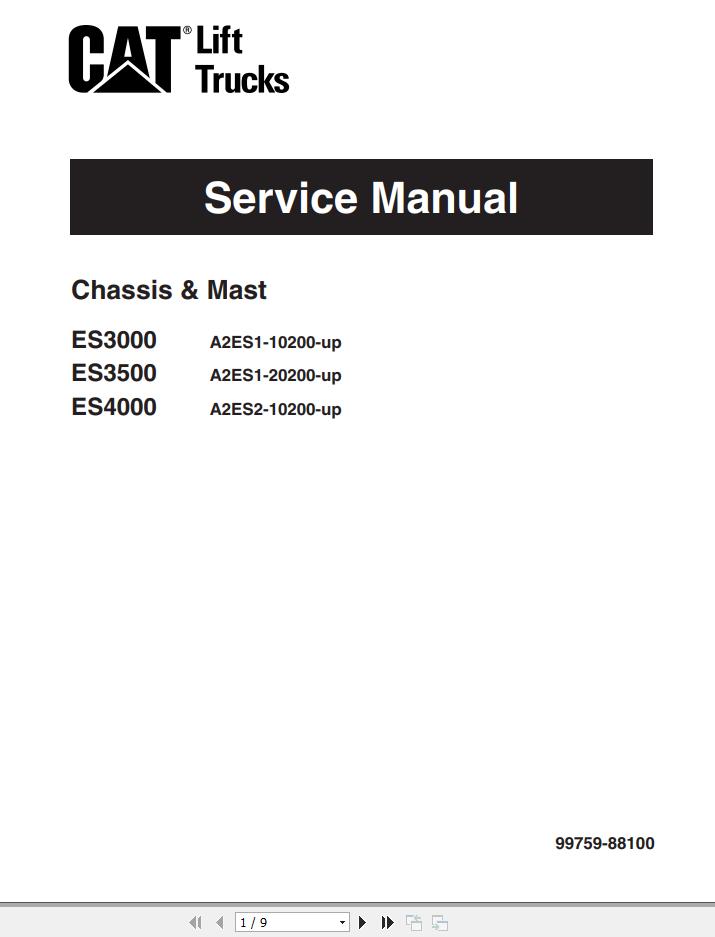 CAT Forklift ES3000 Service Manual