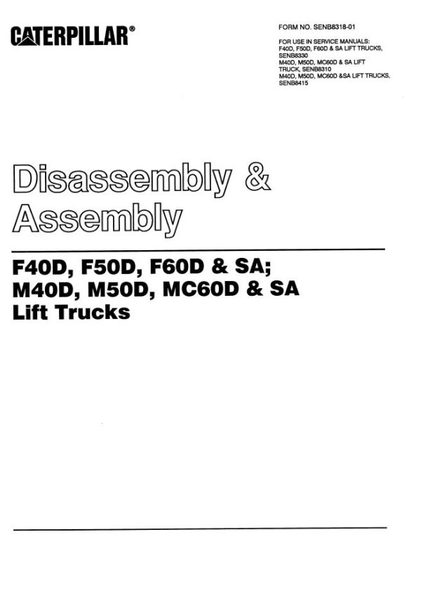 CAT Forklift F40D P Schematic Service Manual
