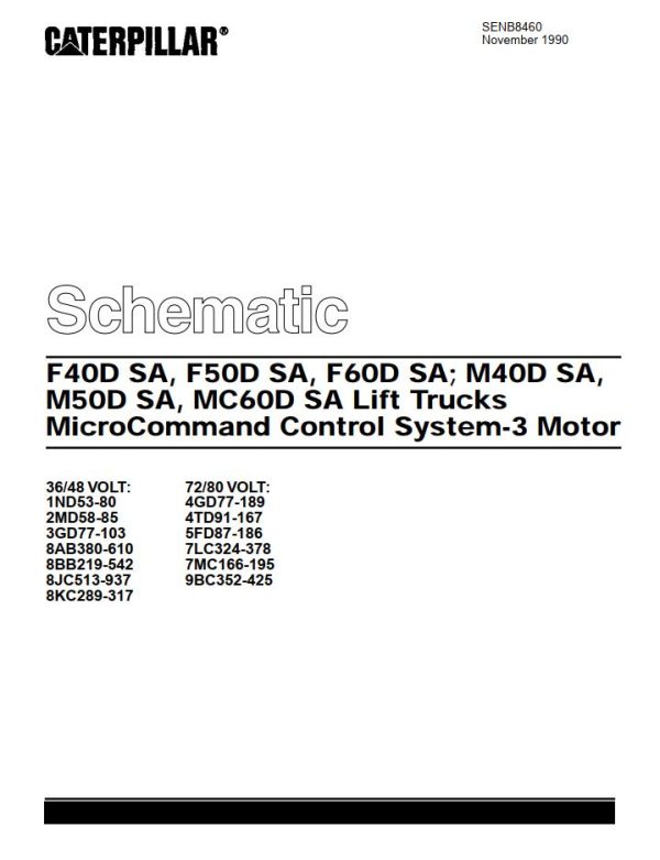 CAT Forklift F40D P Schematic Service Manual 1