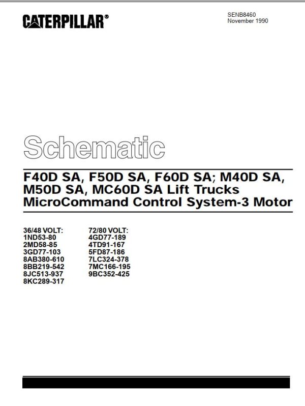 CAT Forklift F60D P Service Manual