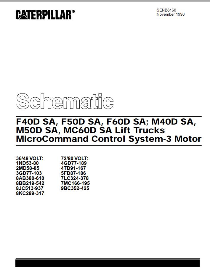 CAT Forklift F60D P Service Manual