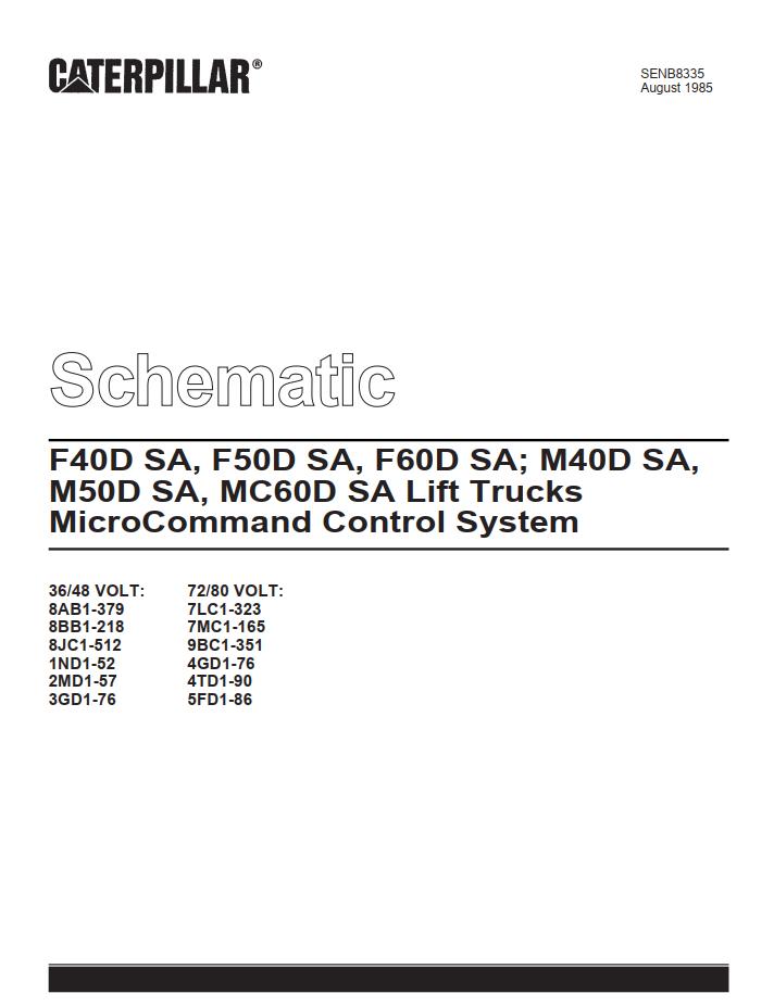 CAT Forklift F60D SA Service Manual
