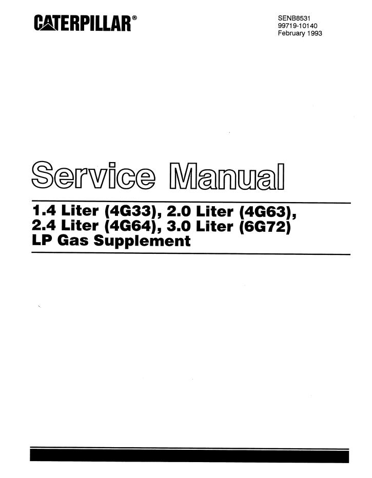 CAT Forklift GC18 Service Manual