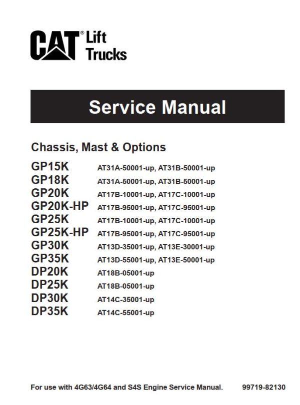 CAT Forklift GP15K Schematic Service Operation Maintenance Manual 1