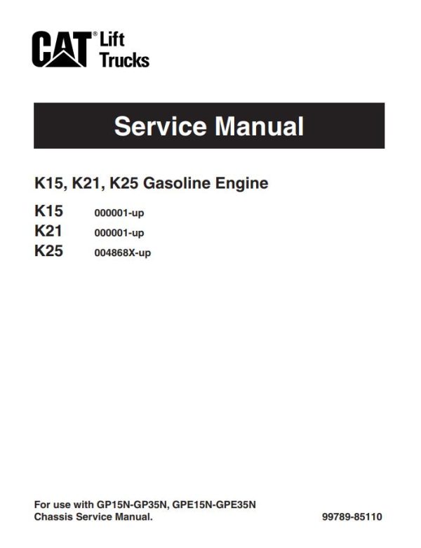 CAT Forklift GP15N Schematic Service Operation Maintenance Manual 1