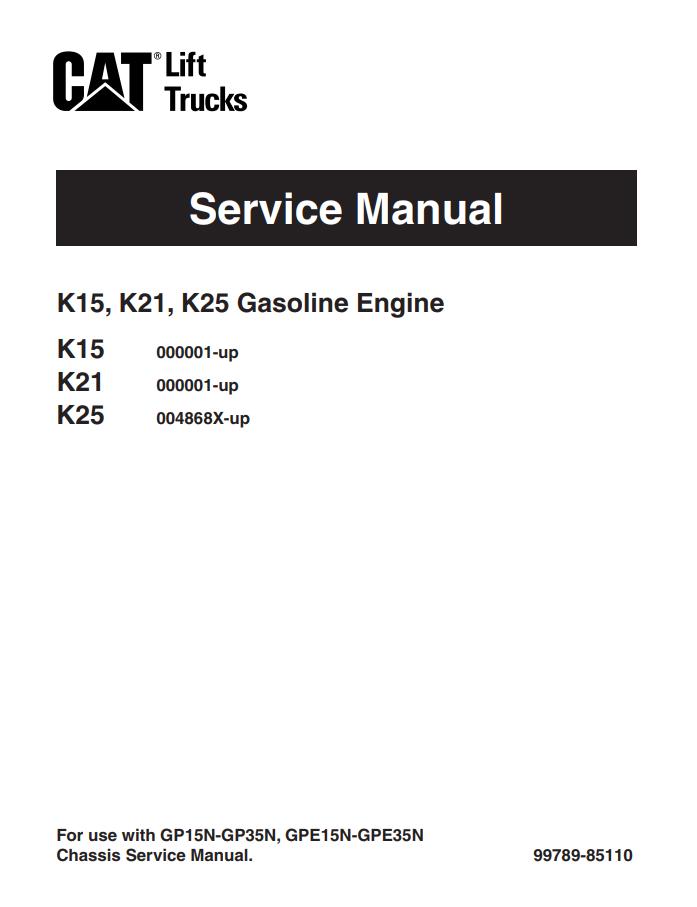 CAT Forklift GP15N Schematic Service Operation Maintenance Manual 1