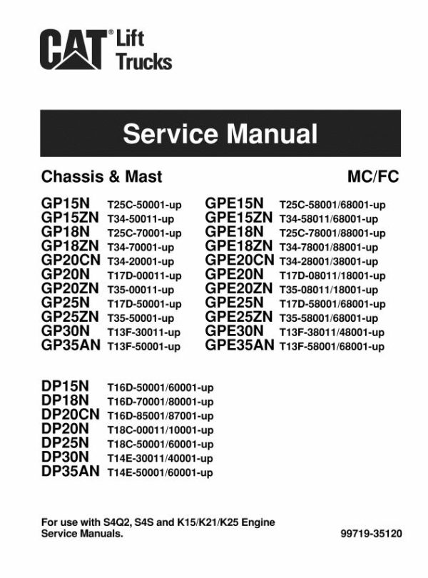 CAT Forklift GP18N Schematic Service Operation Maintenance Manual 1