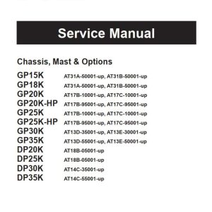 CAT Forklift GP20K HP Schematic Service Manual