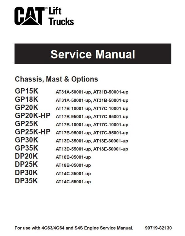 CAT Forklift GP20K HP Schematic Service Manual