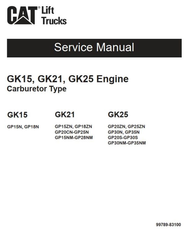 CAT Forklift GP25NMA Schematic Service Operation Maintenance Manual 1