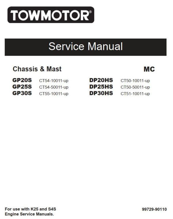 CAT Forklift GP25S Service Operation Maintenance Manual