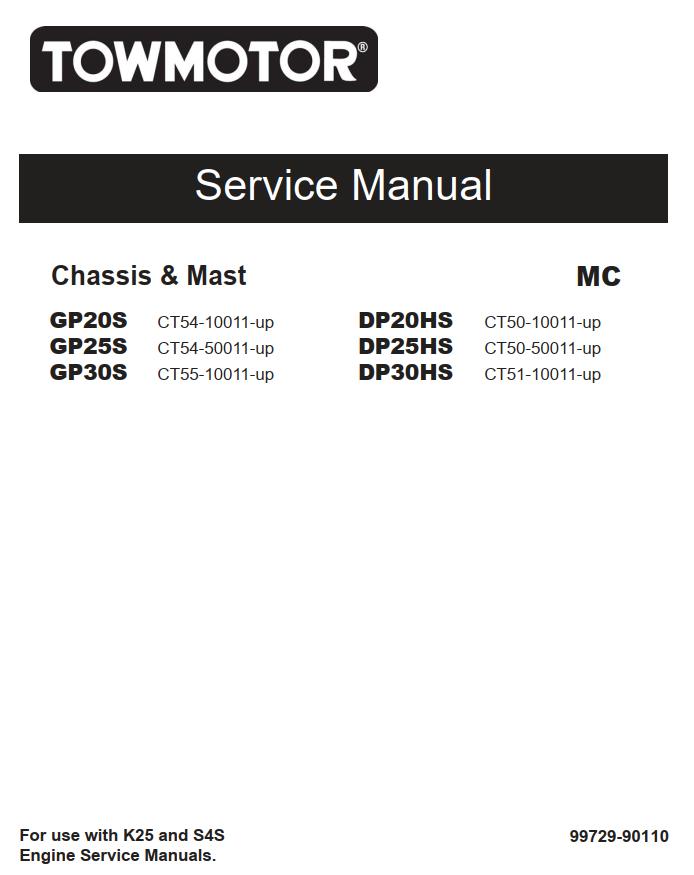 CAT Forklift GP25S Service Operation Maintenance Manual