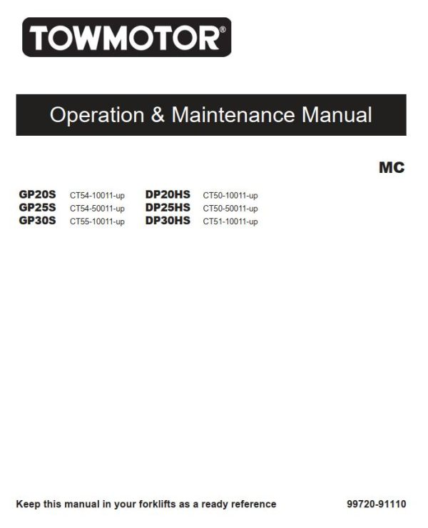 CAT Forklift GP25S Service Operation Maintenance Manual 1