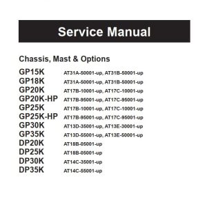 CAT Forklift GP30K Service Operation Maintenance Manual