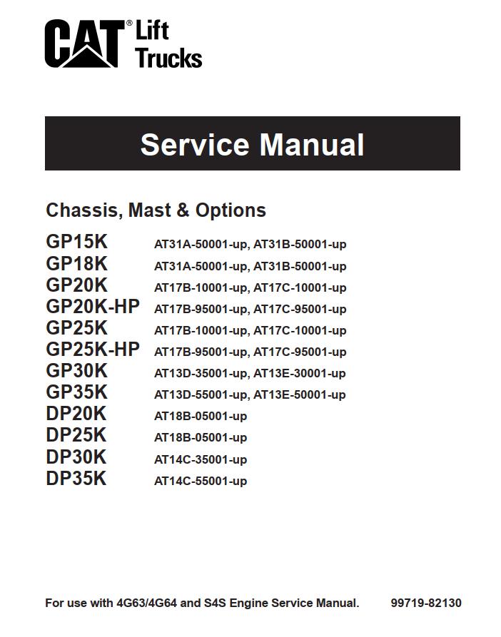 CAT Forklift GP30K Service Operation Maintenance Manual