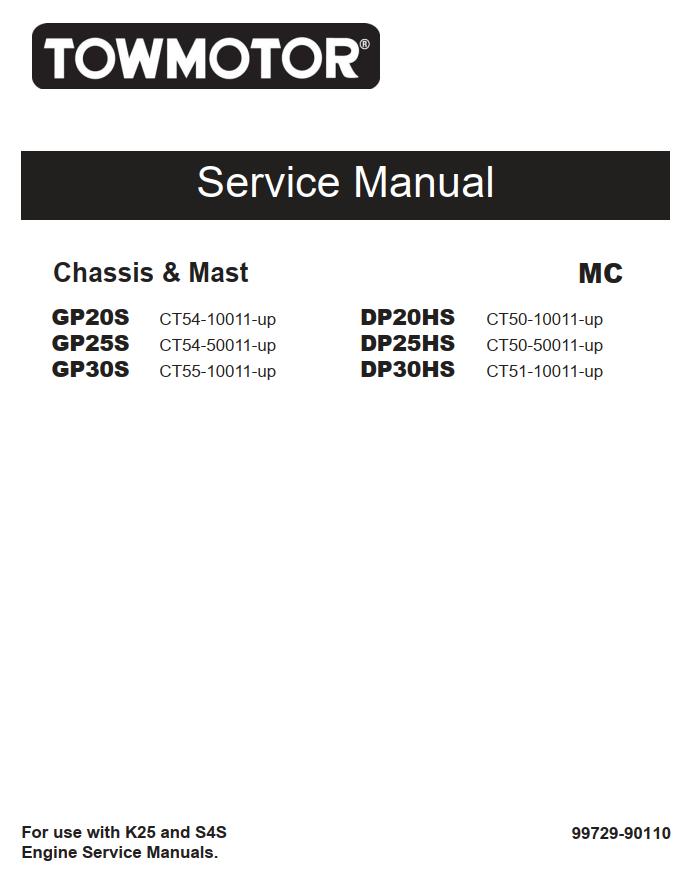 CAT Forklift GP30S Schematic Service Operation Maintenance Manual