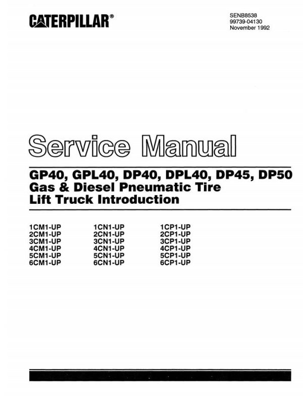 CAT Forklift GP40 Service Operation Maintenance Manual 1