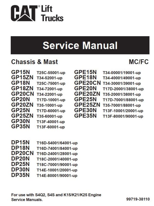 CAT Forklift GPE20CN Service Manual