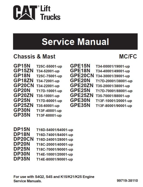 CAT Forklift GPE20ZN Service Manual 1